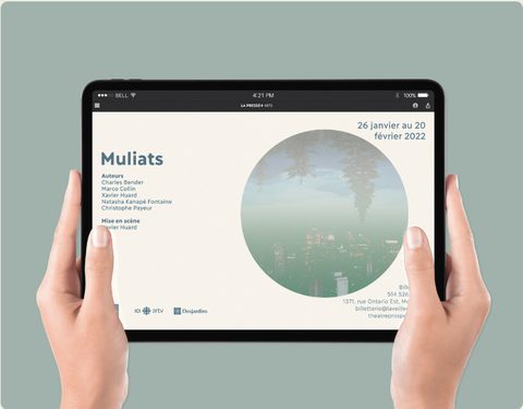 Muliats — publicité pièce de théâtre